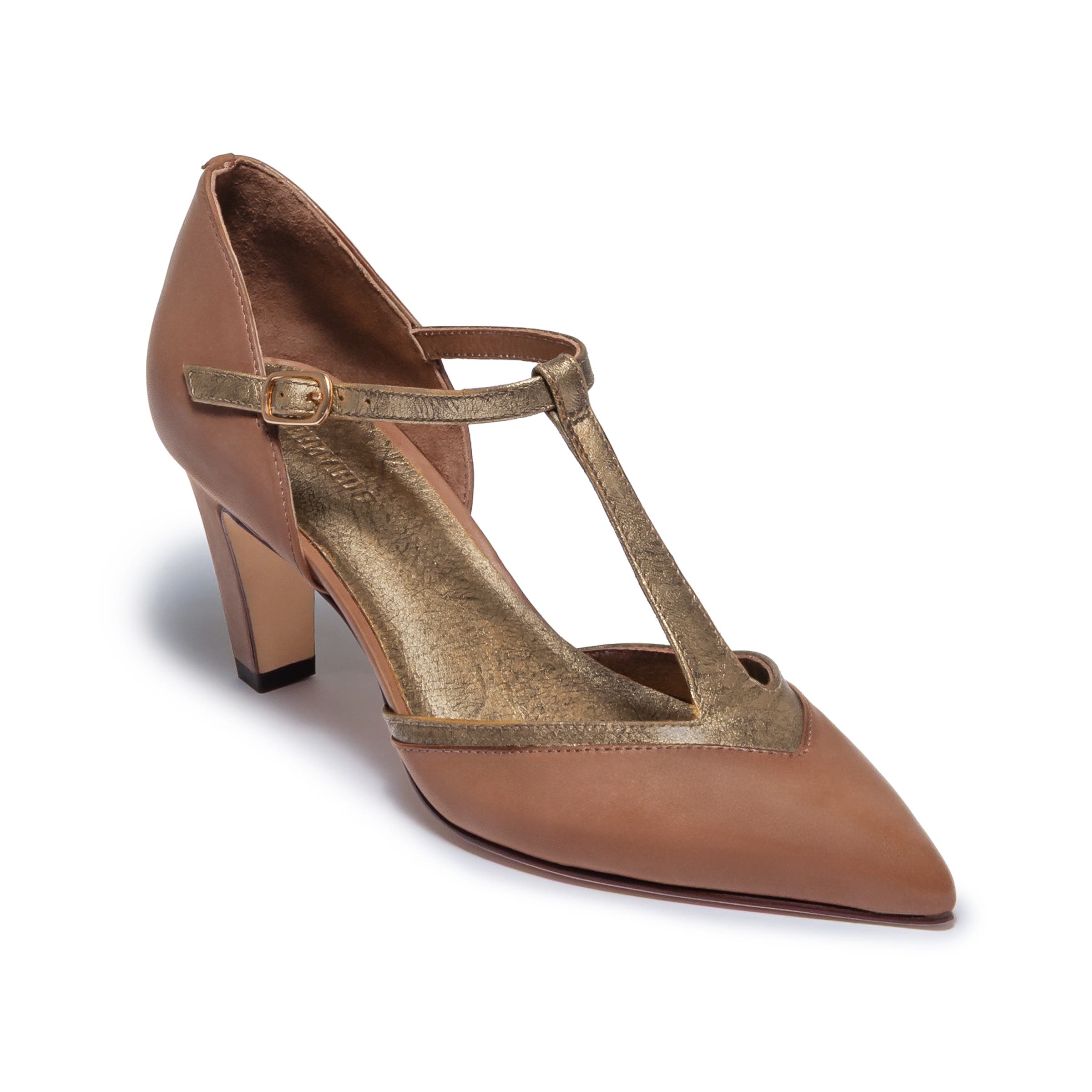Gianna T-Strap Pump, Alternate, color, ALMOND