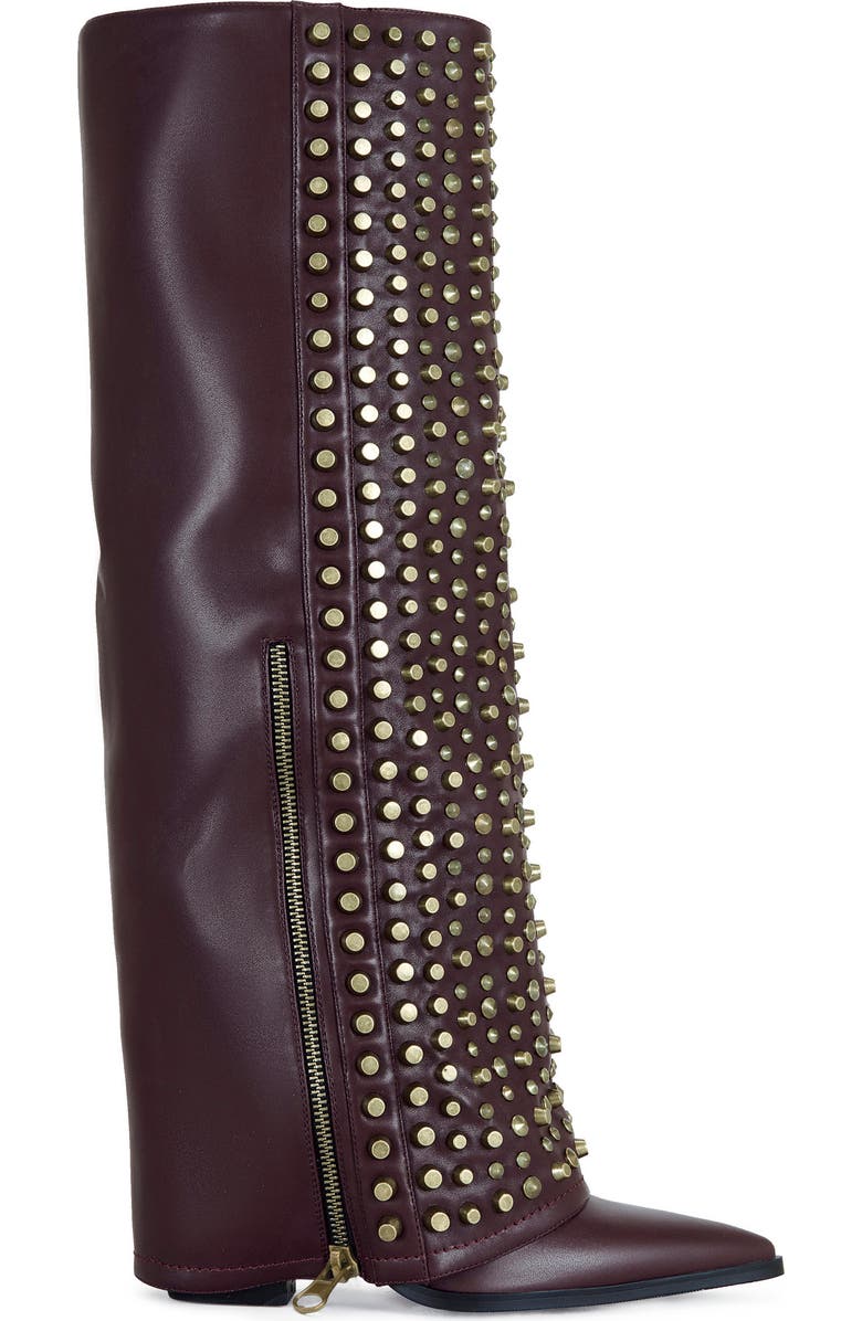 AZALEA WANG Agustue Knee High Boot, Alternate, color, Burgundy