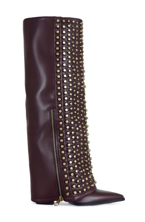 Azalea Wang Agustue Knee High Boot In Burgundy