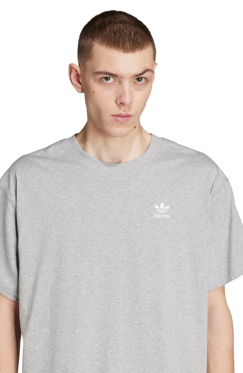adidas Trefoil Essentials Oversize Cotton T-Shirt, Alternate, color, Medium Grey Heather/ White