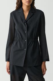 Theory Cinched Waist Wool Blend Jacket