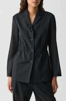 Theory Cinched Waist Wool Blend Jacket