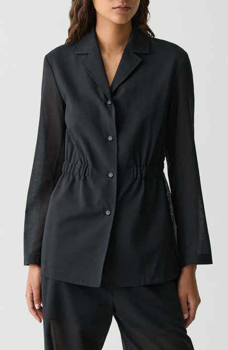 Theory Cinched Waist Wool Blend Jacket