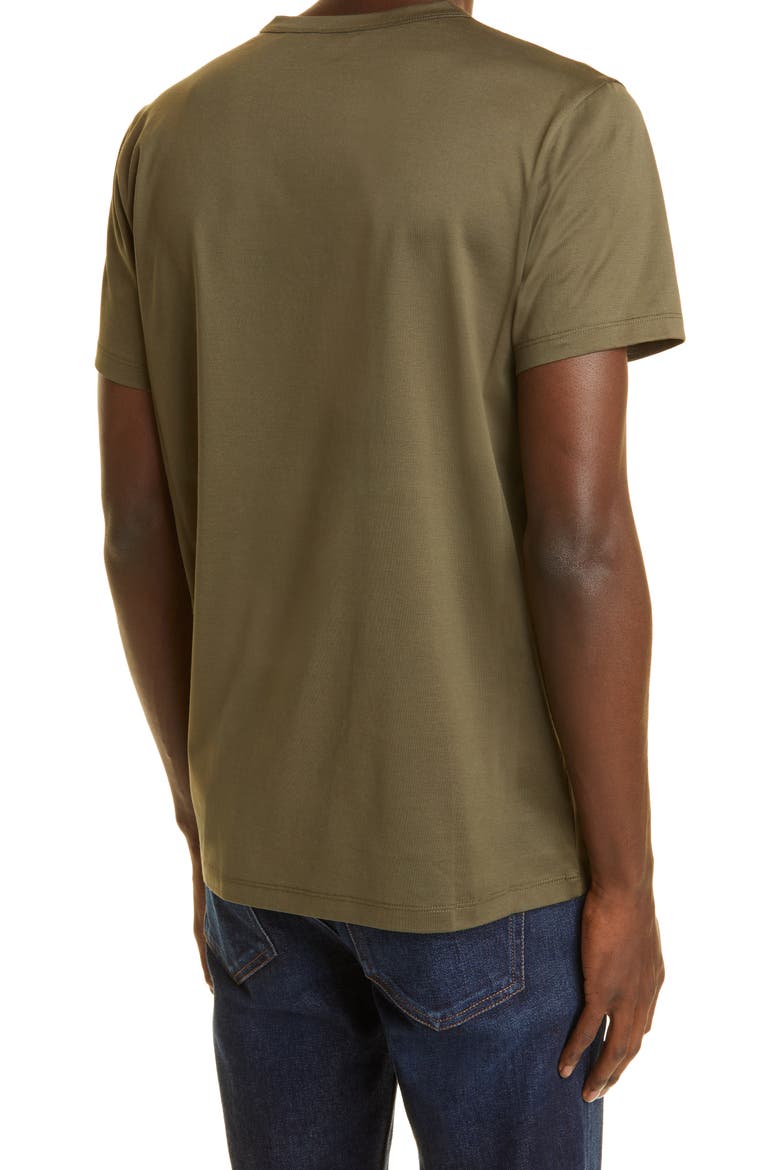 Double Logo Patch Slim Fit T-Shirt, Alternate, color, KHAKI GREEN