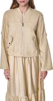 DKNY Linen Blend Bomber Jacket