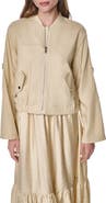 DKNY Linen Blend Bomber Jacket