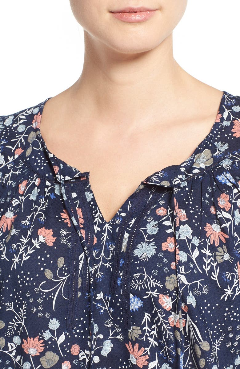 Caslon<sup>®</sup> Print Split Neck Peasant Top, Alternate, color, 