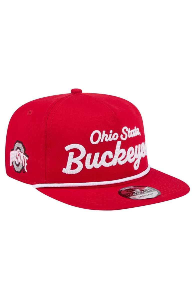 New Era Men's New Era Scarlet Ohio State Buckeyes Adventure Team Text Golfer Snapback Hat, Main, color, Scarlet