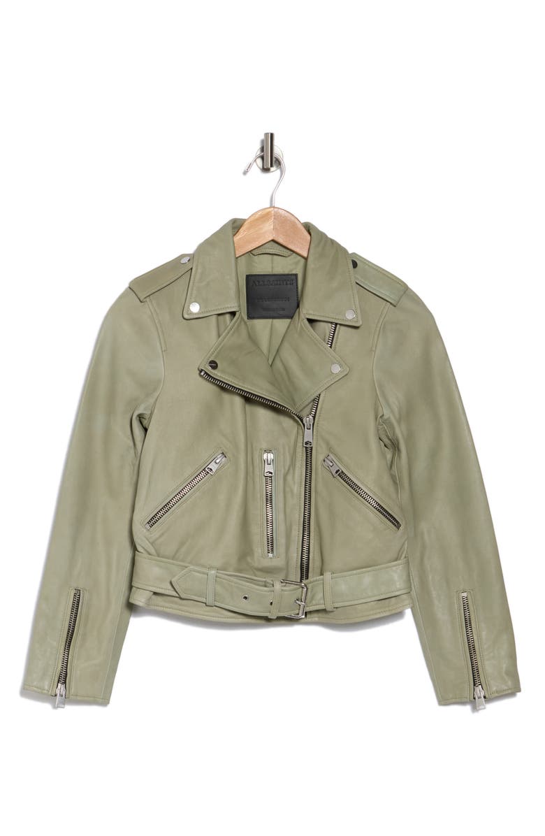 AllSaints Balfern Leather Biker Jacket, Alternate, color,