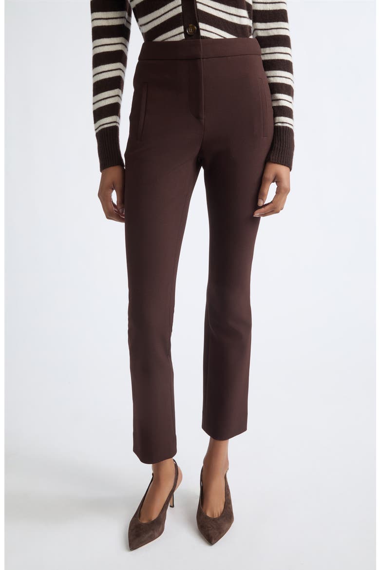Arte Wool Blend Crop Flare Pants, Main, color, ESPRESSO
