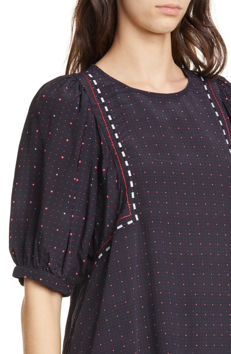 Dolan Wynonna Foulard Short Sleeve Blouse, Alternate, color, 