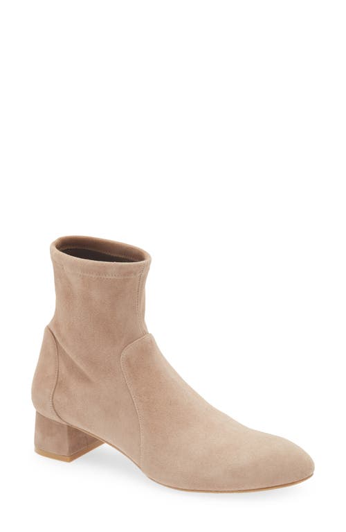 Stuart Weitzman Flareblock 60 Zip Bootie In Tan Patent