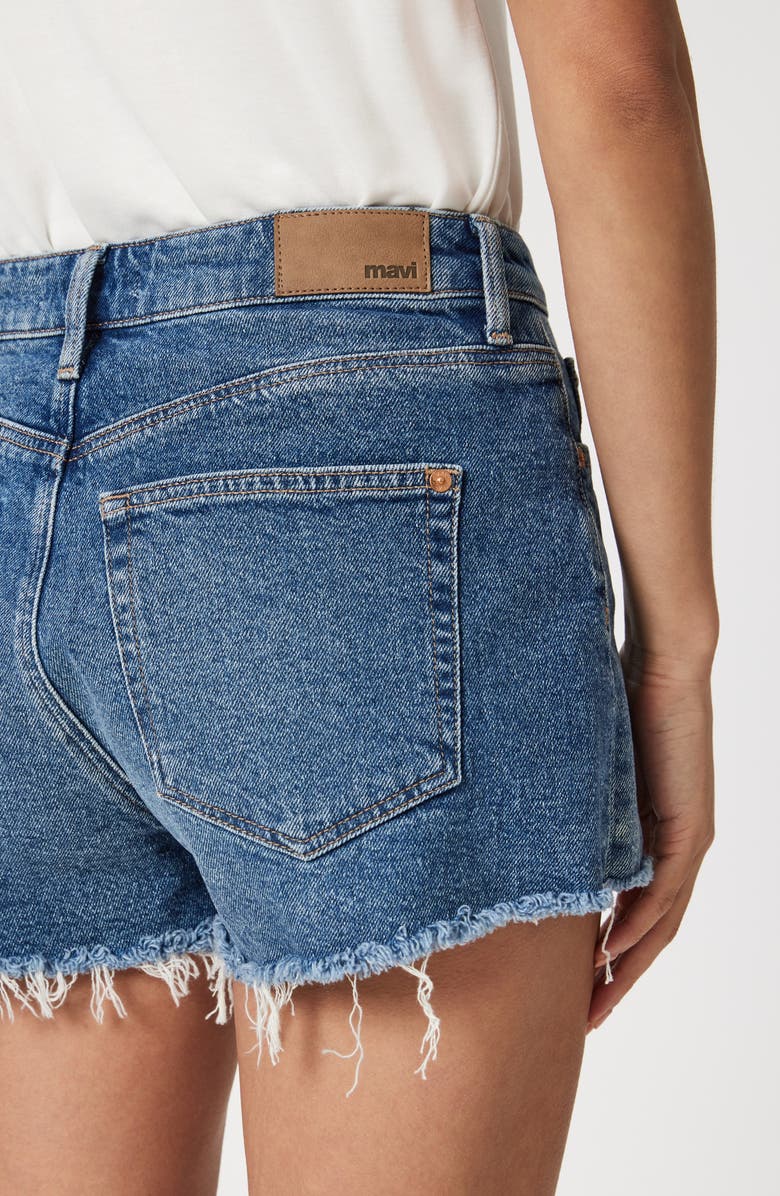 Mavi Jeans Rosie High Waist Fray Hem Cutoff Denim Shorts, Alternate, color,