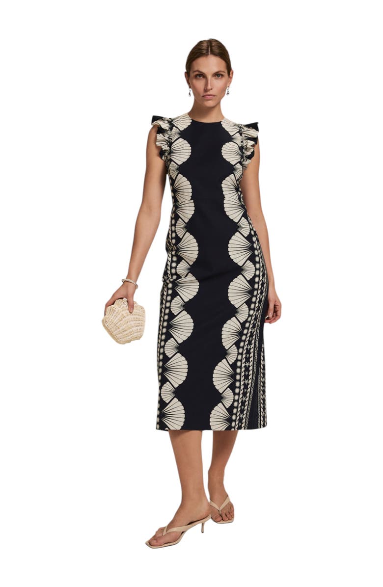 MINT VELVET Shell Print Column Midi Dress, Main, color,