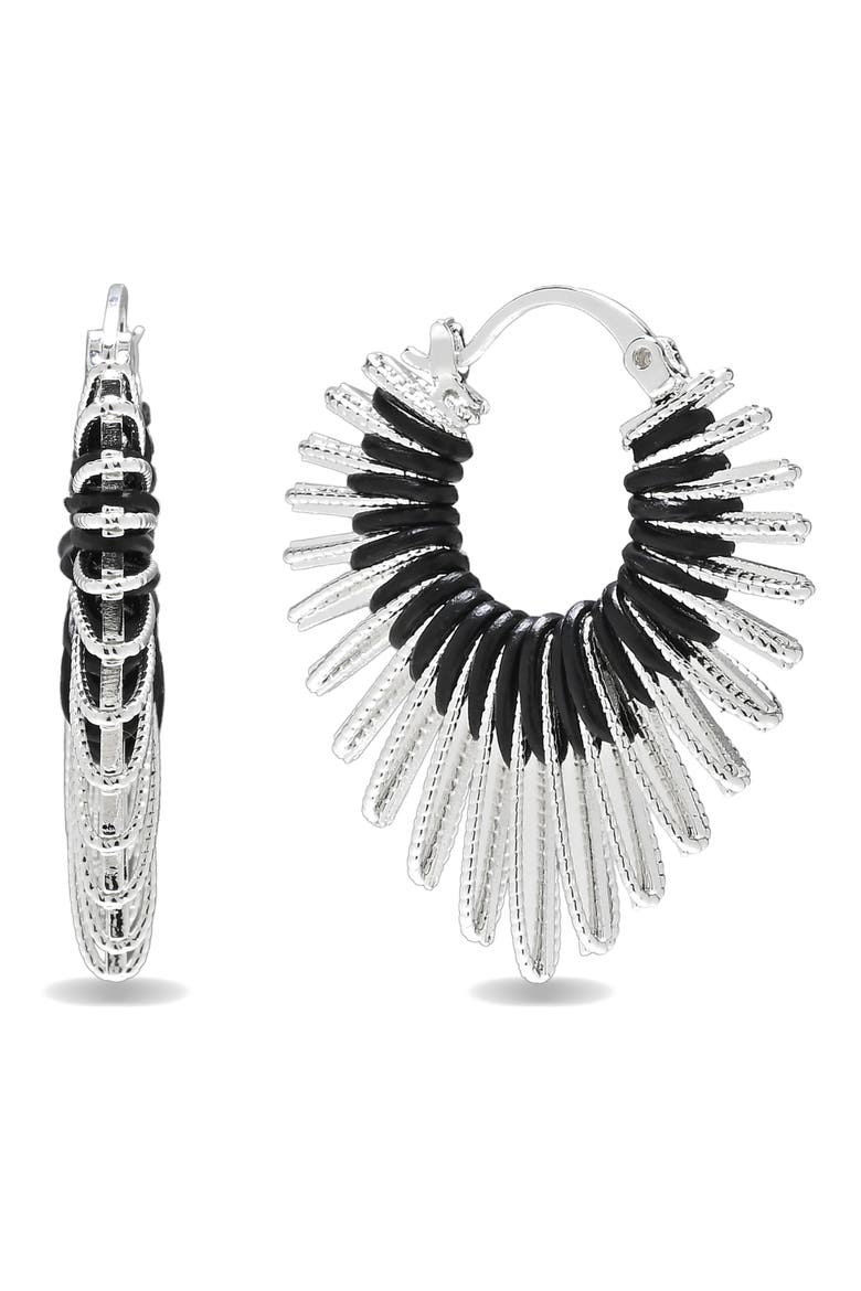 Angela Statement Hoop Earrings, Main, color, SILVER