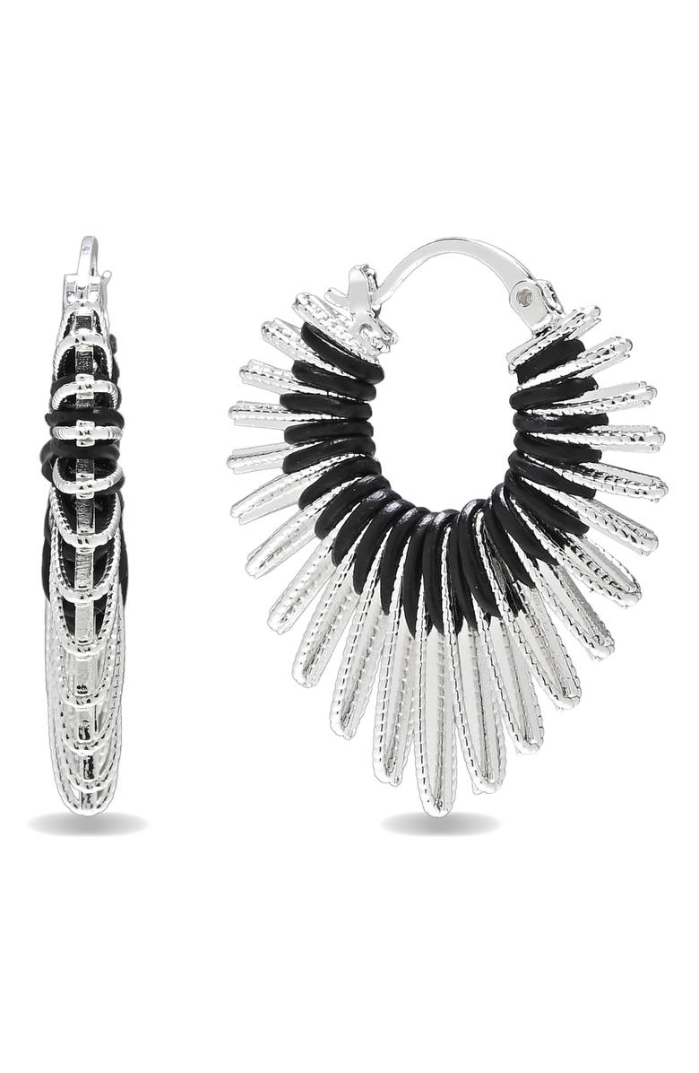 EYE CANDY LOS ANGELES Angela Statement Hoop Earrings, Main, color, Silver