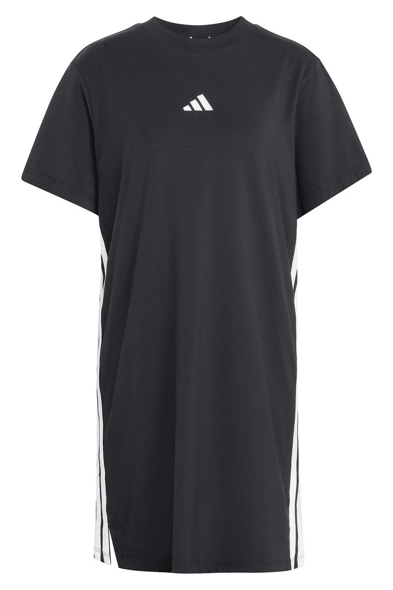Essential 3-Stripes T-Shirt Dress, Alternate, color, BLACK/ WHITE