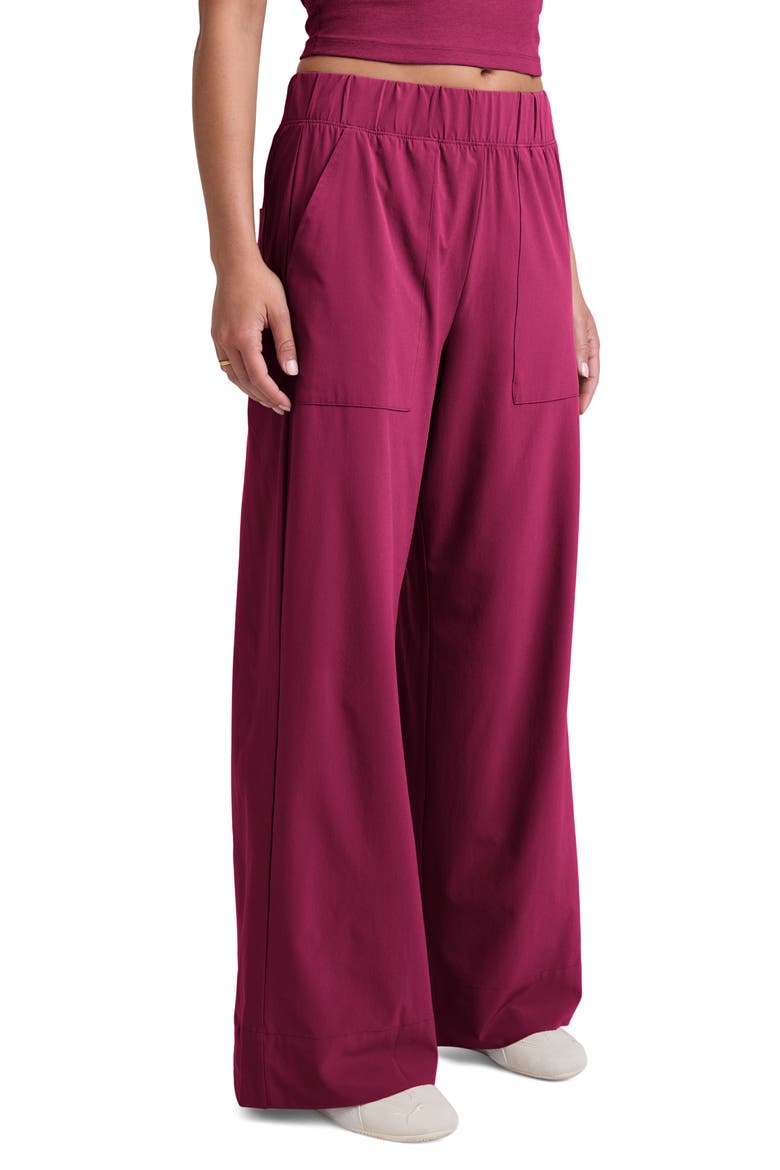 Wide Leg Utility Pants, Alternate, color, SANGRIA