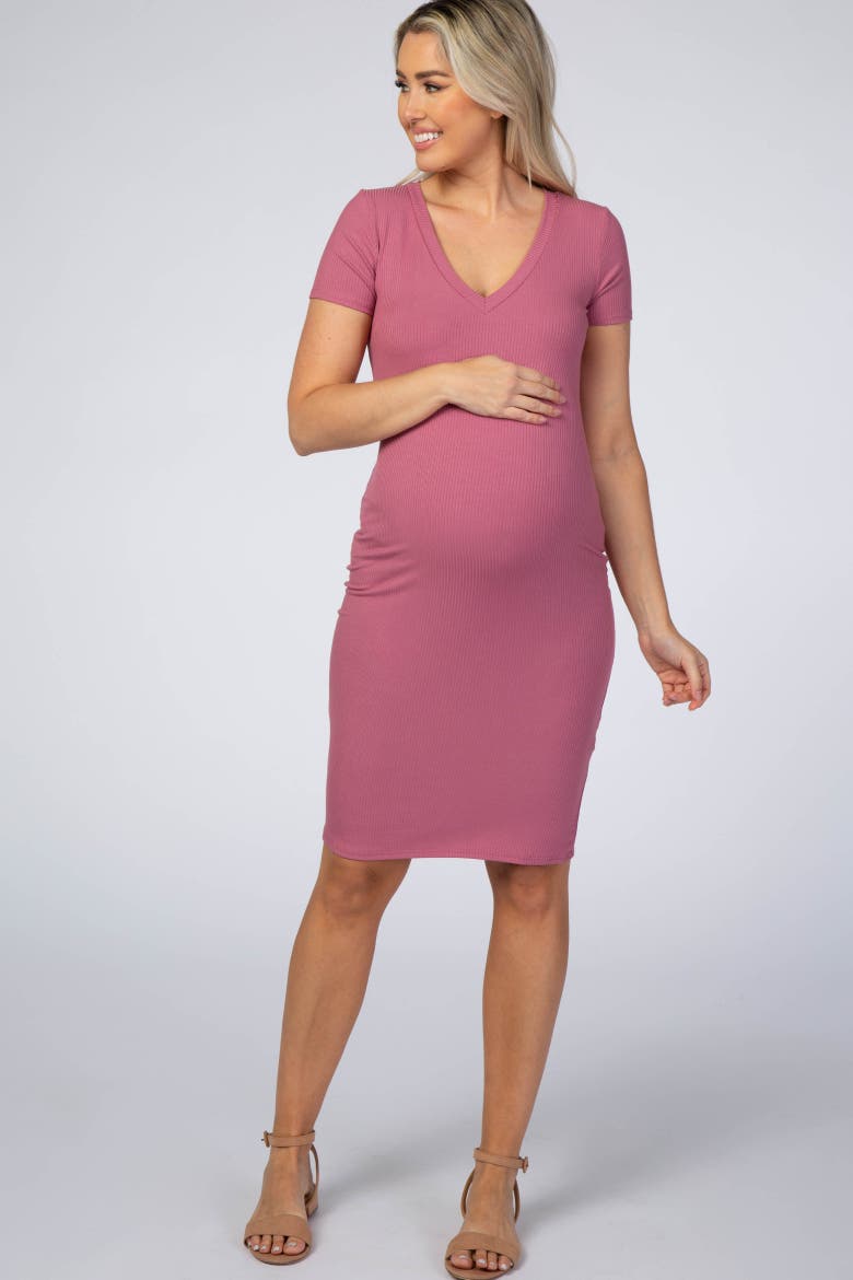Ribbed Dress, Main, color, Mauve