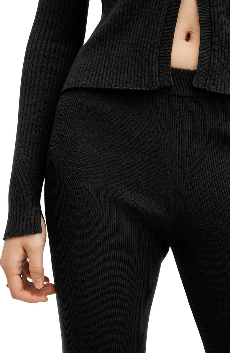 AllSaints Peaches Slit Hem Knit Flare Pants, Alternate, color,