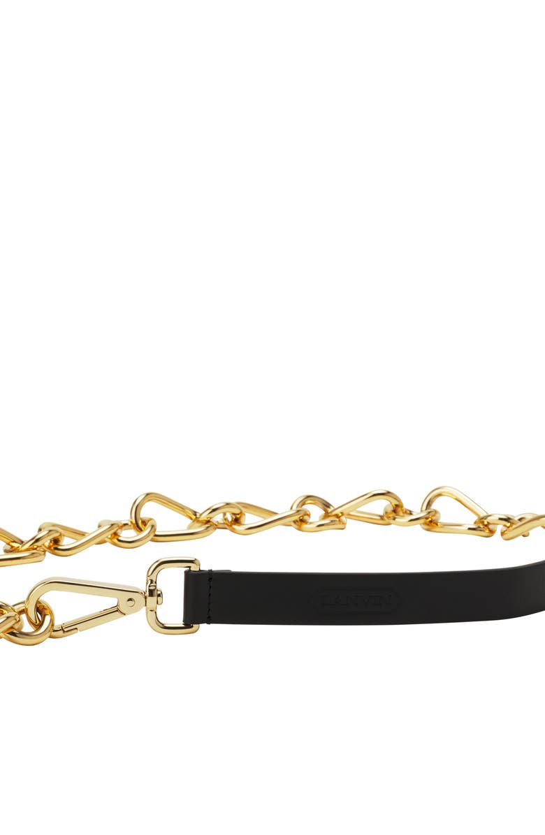 Lanvin Catch By Lanvin Leather And Metal Chain Belt, Alternate, color, Gold/Black