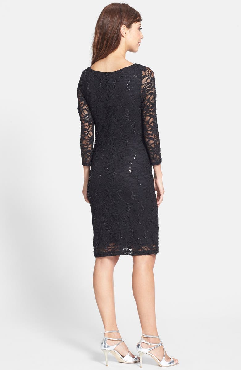 Marina Embellished Stretch Lace Sheath Dress, Alternate, color, 