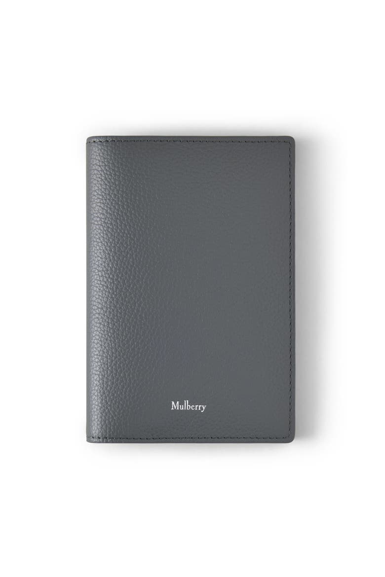 Leather Passport Cover, Main, color, Foggy Grey