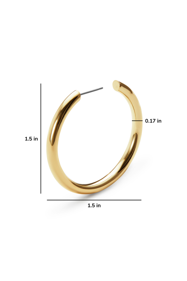 Hoop Earrings - Tia Medium, Alternate, color, Gold