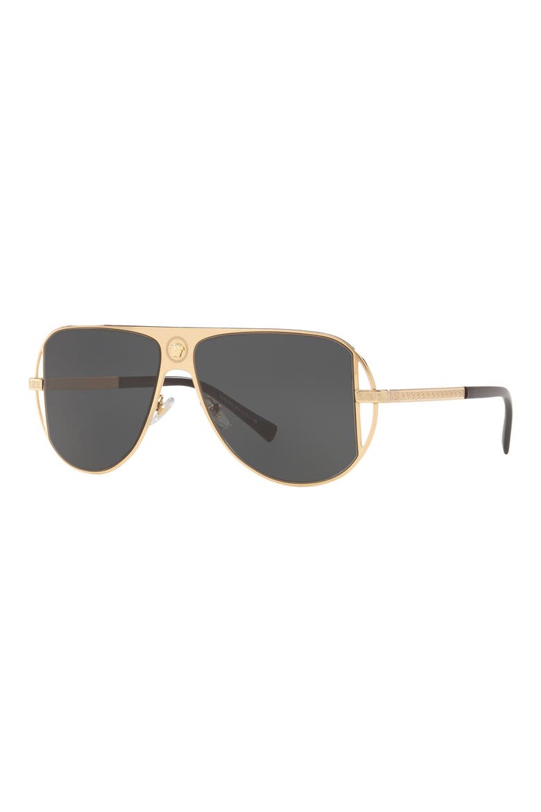 57mm Pilot Aviator Sunglasses, Alternate, color, GOLD