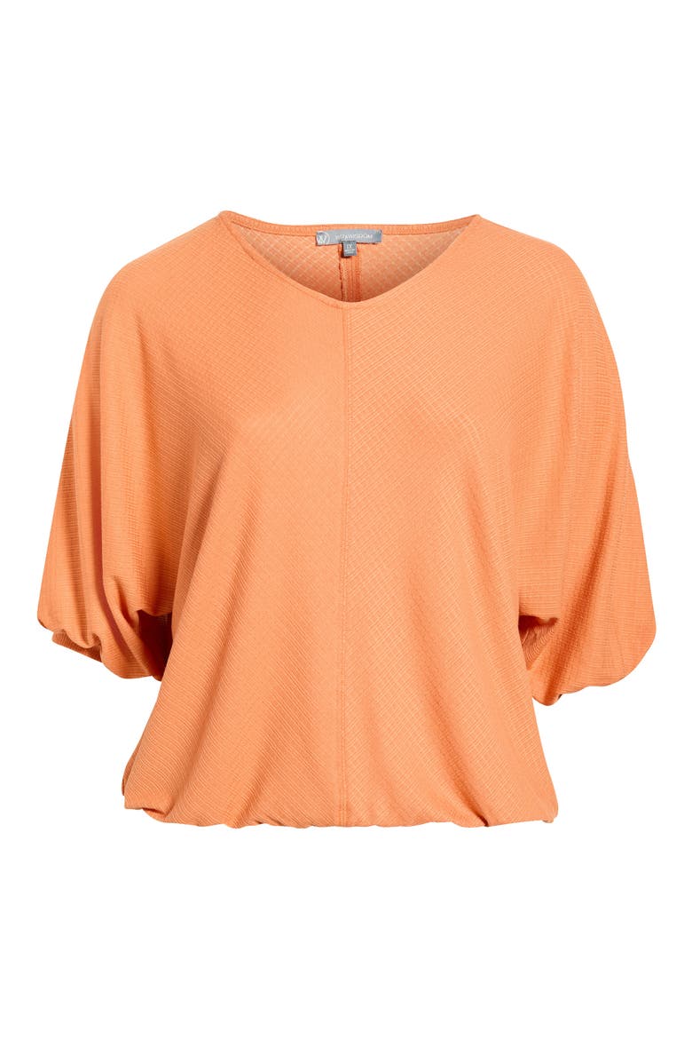 Elbow Sleeve Blouson Top, Alternate, color, ROASTED CARROT