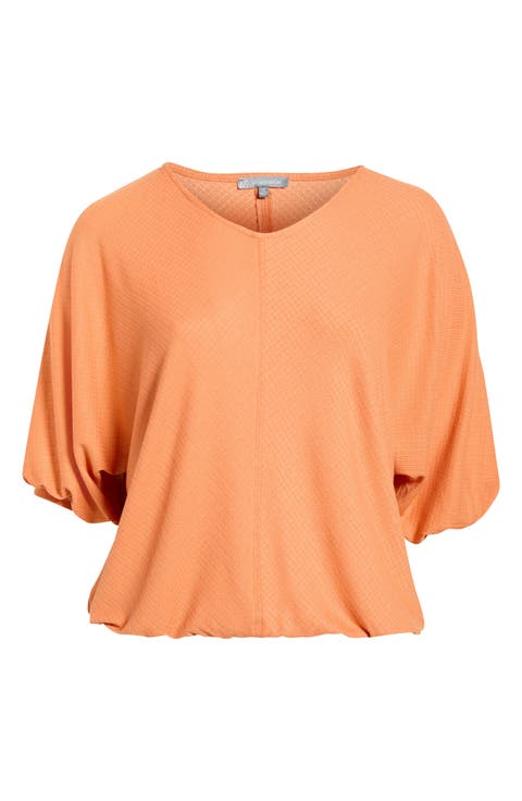 Elbow Sleeve Blouson Top (Plus)