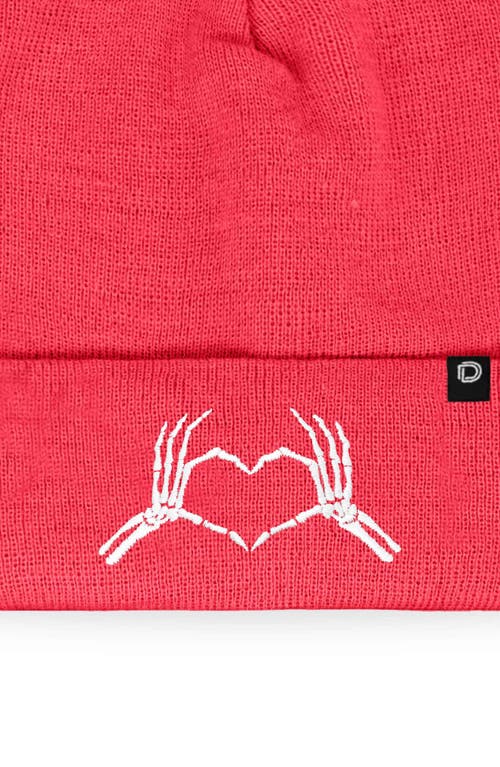 Dalix Heart Of Bones Beanie In Neon Pink