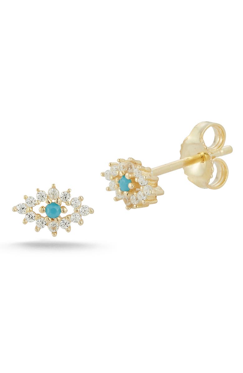SPHERA MILANO Tiny Evil Eye CZ Stud Earrings, Main, color,