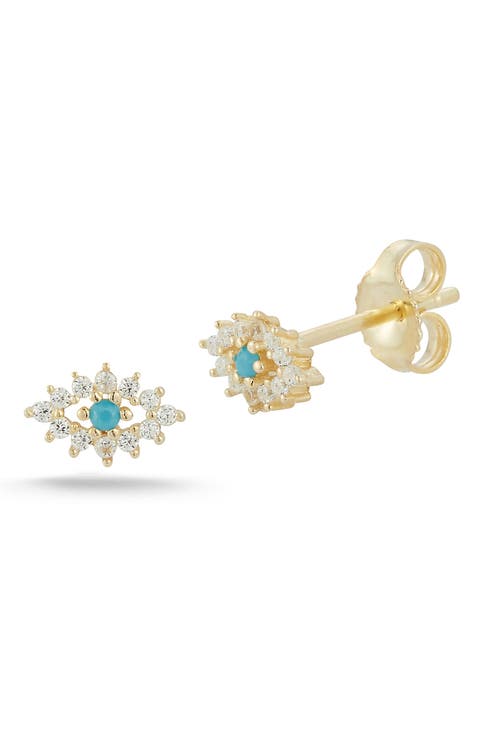 Tiny Evil Eye CZ Stud Earrings