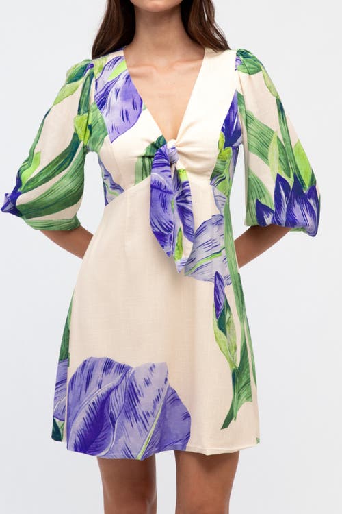 White Closet V-neck Mini Dress Sweet Iris In White