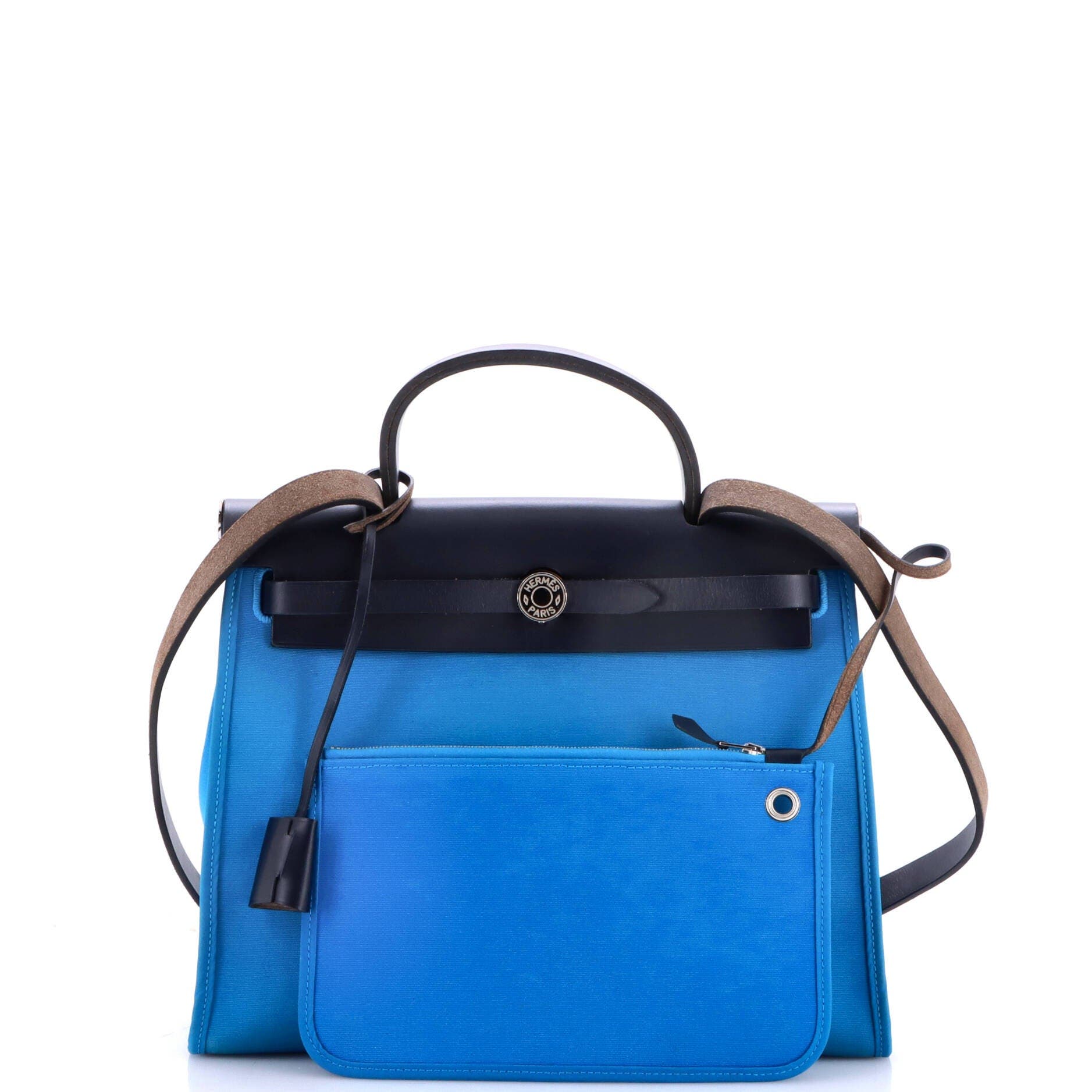 Herbag Zip Leather and Toile 31, Alternate, color, Blue