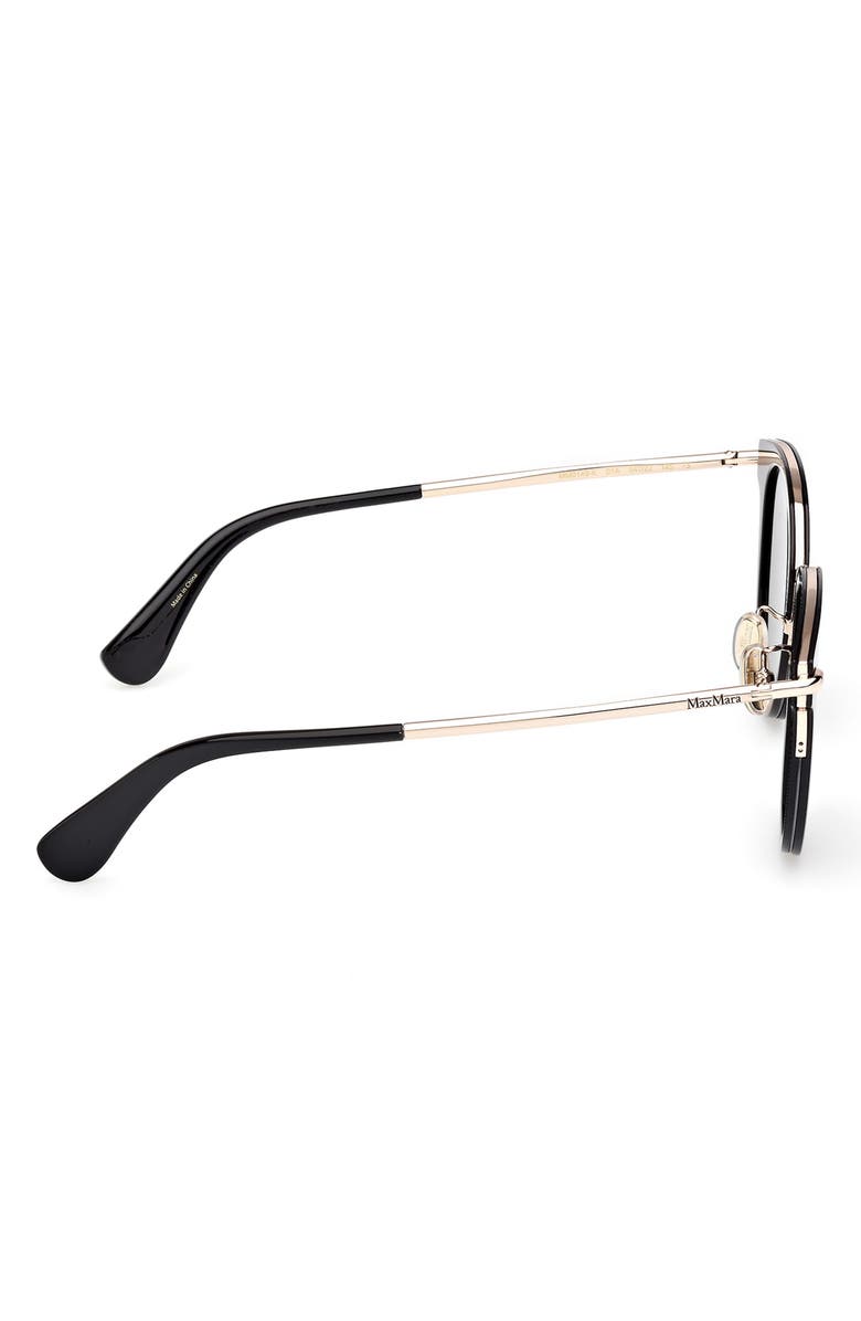 Max Mara 54mm Round Sunglasses, Alternate, color, Shiny Black / Smoke