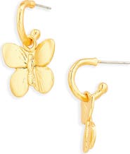 Karine Sultan Butterfly Charm Drop Earrings