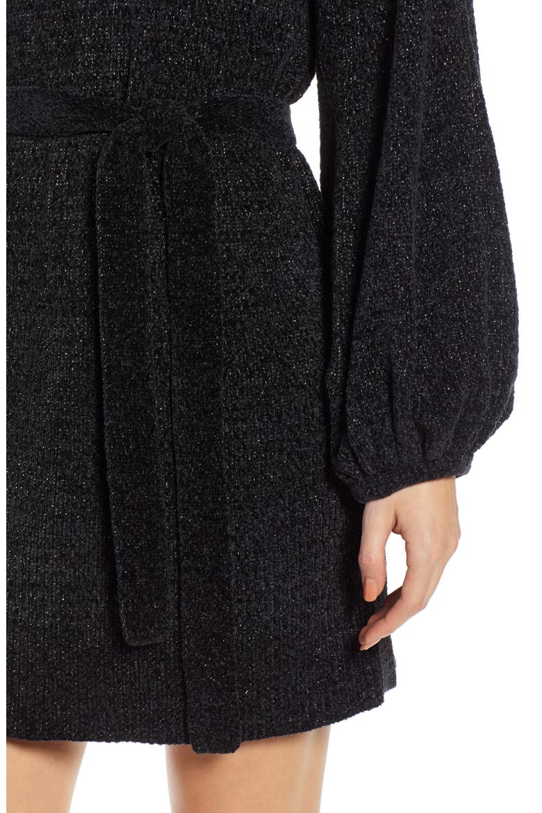 Shimmer Sweater Dress (Nordstrom Exclusive), Alternate, color, BLACK