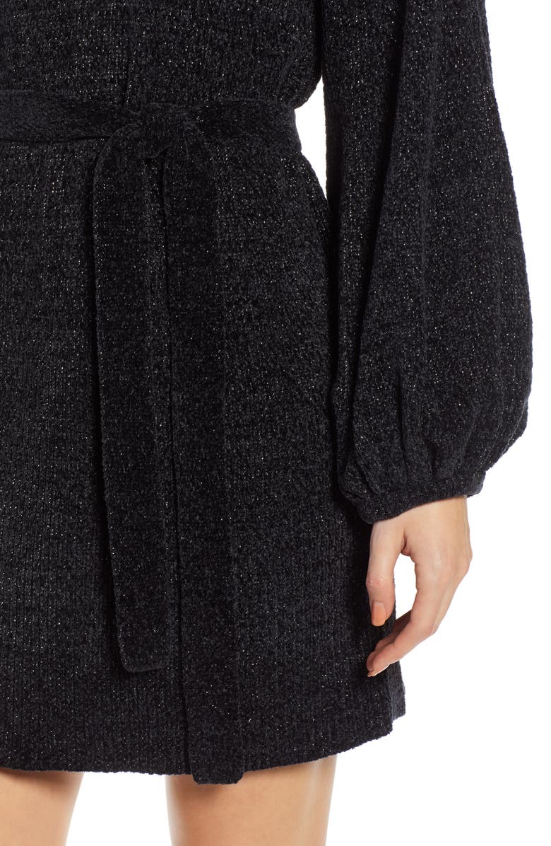 Something Navy Shimmer Sweater Dress, Alternate, color, 