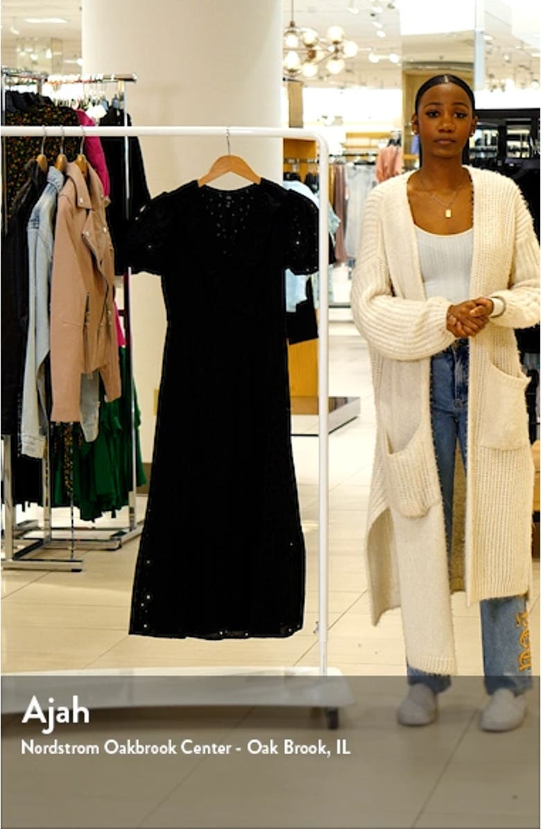 Short Sleeve Faux Wrap Broderie Anglaise Cotton Dress, sales video thumbnail