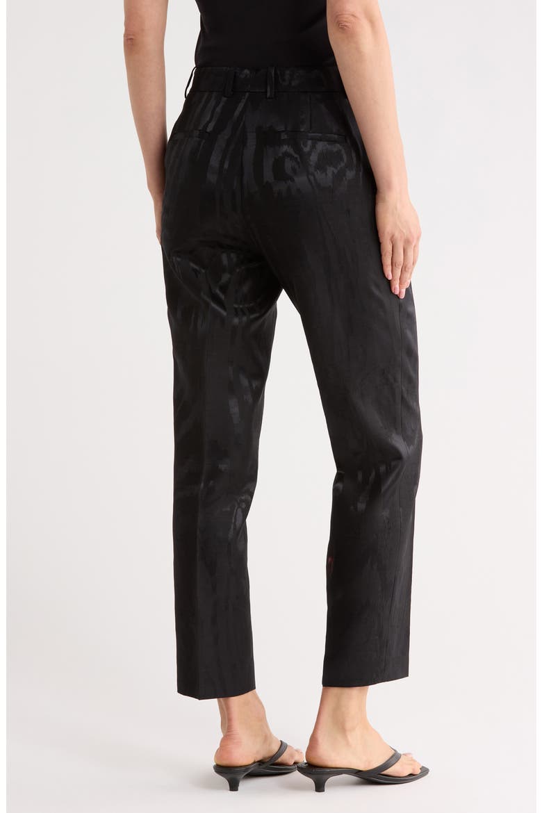 Clinton Wool & Silk Ankle Pants, Alternate, color, BLACK