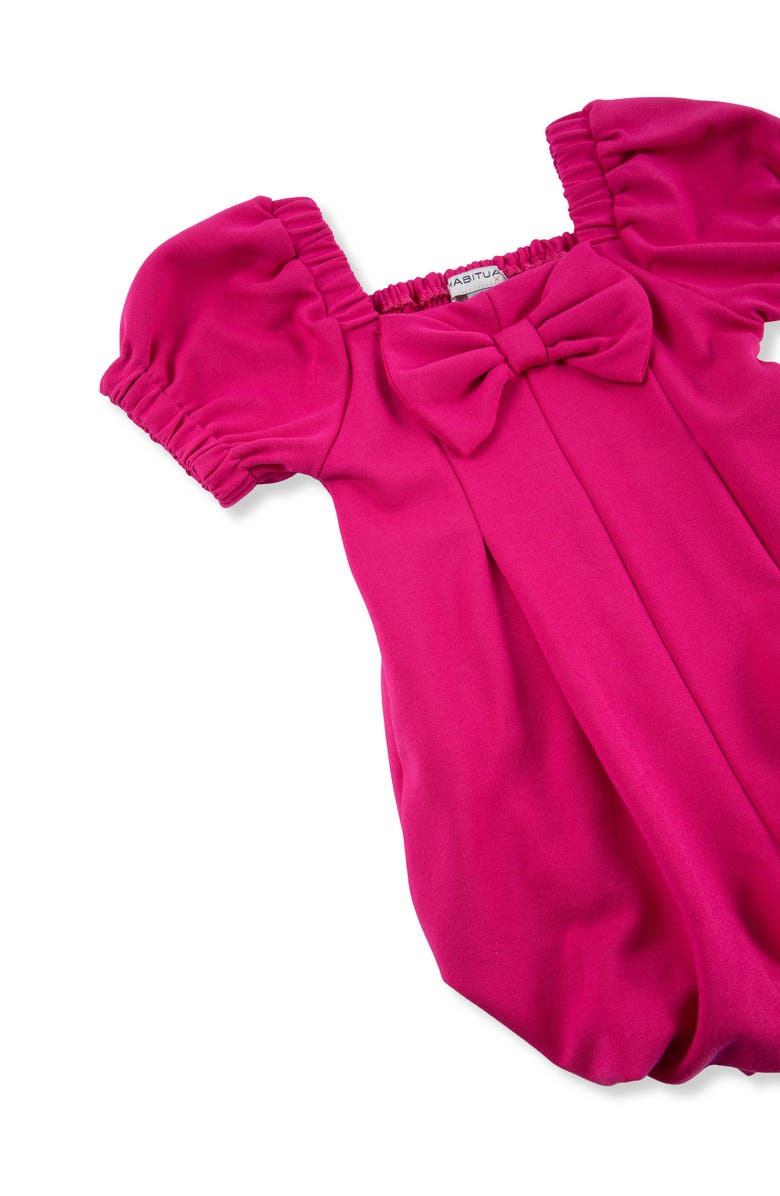 Habitual Kids Bow Front Romper, Alternate, color, Dark Pink
