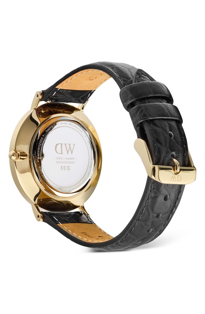 Daniel Wellington Classic Roman Numerals Leather Strap Watch, 40mm, Alternate, color, White/ Gold/ Black