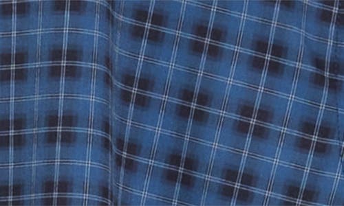 Construct Plaid Long Sleeve Button-up Shirt In Blue