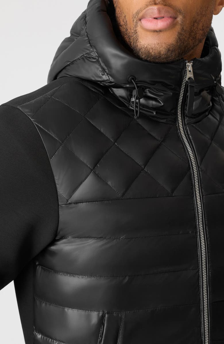 Mackage Fletcher Mixed Media Down Jacket, Alternate, color, Black