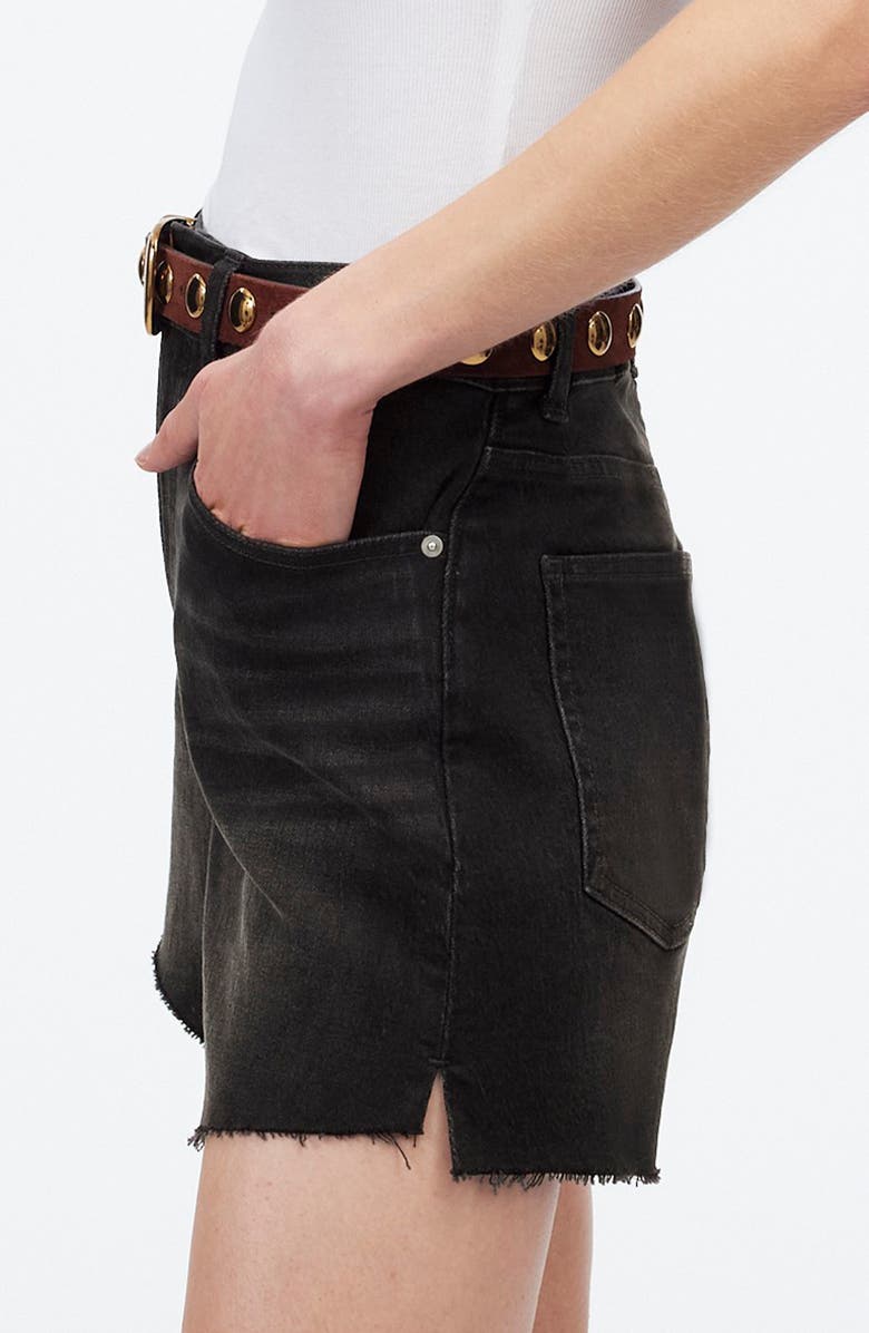 Madewell The Perfect Vintage High Waist Mid Length Denim Shorts, Alternate, color, Catalani Wash