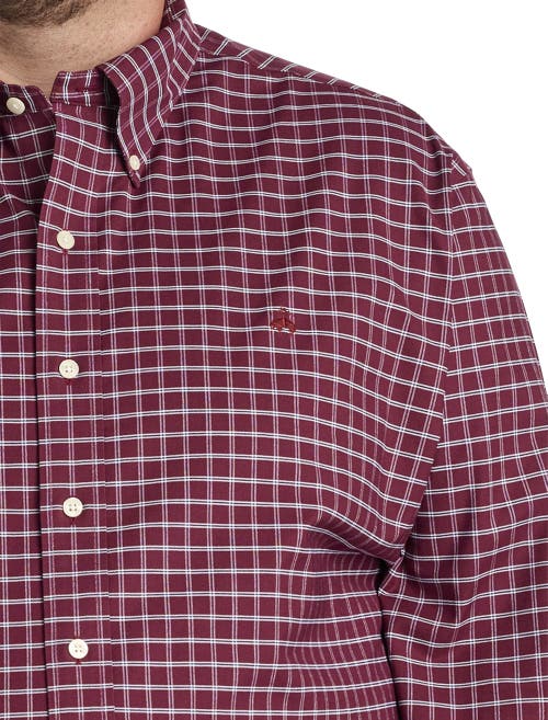 Brooks Brothers Big & Tall Non-iron Check Sport Shirt In Zinfandel