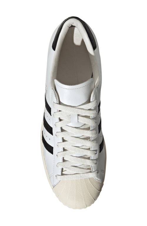 Adidas Originals Superstar Vintage Ostrich-effect Leather Sneakers In White/black/cream White
