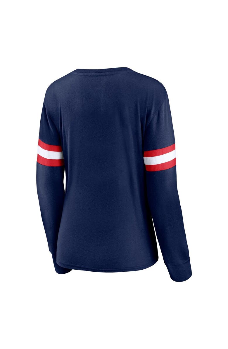 FANATICS Women's Fanatics Branded Navy Washington Wizards Block Party Chest Logo Striped Long Sleeve T-Shirt, Alternate, color, 